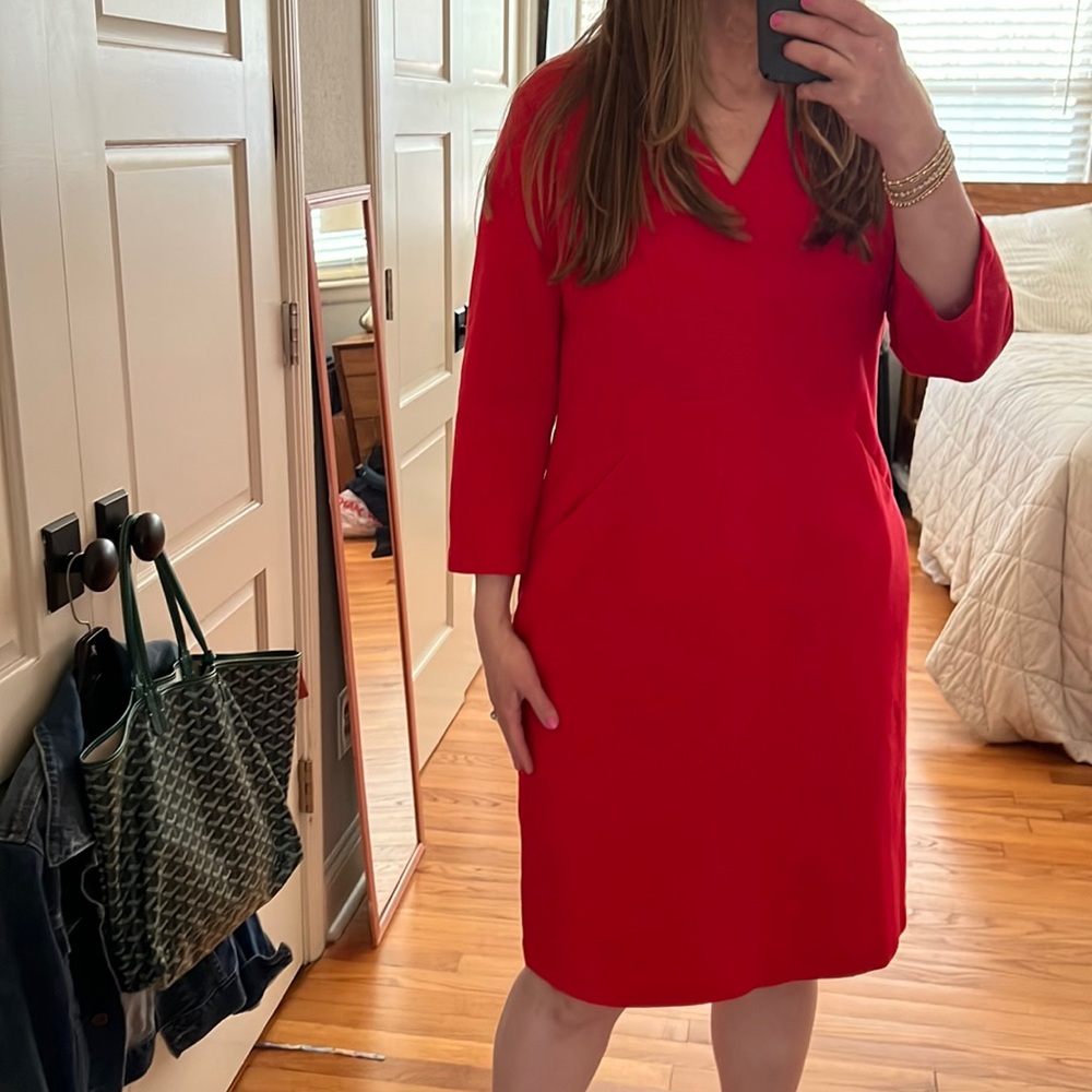 Boden Ottoman Sheath Dress red size 12L US